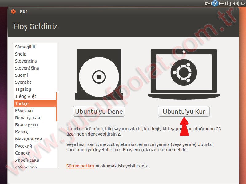 Ubuntu 13.04 Kurulum 1